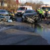 Carambol cu 3 mașini la intrarea în Râmnicu Vâlcea: 3 persoane au ajuns la spital în urma impactului violent
