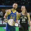 Sabrina Ionescu, starul WNBA de origine română, l-a înfruntat la NBA All-Star Weekend pe Stephen Curry, vedeta de la Golden State Warriors