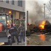 (foto/video) Protest violent la Bruxelles: Fermierii cu tractoare rupt sârma ghimpată din cartierul UE, instalată de polițiști, care îi atacă cu tunuri cu apă