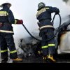 Intervenție contracronomentru la Seliște: O mașină Niva, cuprinsă de flăcări, stinsă în nouă minute