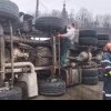 VIDEO: O cifă de beton s-a răsturnat în Rebrișoara