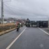 Trafic blocat total spre Ardeal după răsturnarea unui tir la Stroiești