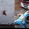 FOTO-VIDEO: Șofer din Alba, implicat într-un accident grav pe DN 1 Cluj-Oradea. O persoană rănită, preluată de elicopterul SMURD