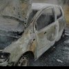 VIDEO Incendiu în zona mănăstirii din localitatea Cut: Un autoturism s-a făcut scrum