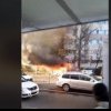 Explozie în Capitală! O mașină a luat foc după ce a alimentat la o stație GPL