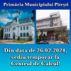 Din 26 februarie 2024, sediul temporar al Primăriei Pitești este la Centrul de Calcul din Bd. Republicii!