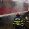 Vagonul unui tren de persoane a luat foc în Gara Titu! 20 de persoane au fost evacuate