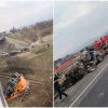 Accident teribil în orașul Avrig din Sibiu: 3 oameni au murit după ce un TIR a intrat într-o mașină și apoi a căzut de pe un viaduct | VIDEO