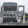 Cabina camionului unui șofer român, în flăcări pe o autostradă din Germania: „A avut noroc!”
