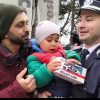 Momente emoționante la Botoșani: Aryan s-a întâlnit cu polițiștii care l-au salvat din pădure și a primit cadouri de la ei