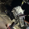 Accident rutier, la Racovița: TIR răsturnat, doar pagube materiale