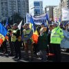 Sindicaliștii din comerț protestează în fața Ministerului Muncii