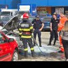Intervenție a pompierilor din Alba Iulia pe strada Gheorge Șincai, pentru stingerea unui incendiu izbucnit la un autoturism