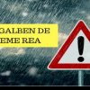 Cod galben de vreme rea în trei regiuni din Româmia / Precipitații anunțate în estul țării
