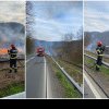 Incendiu de vegetație uscată pe DN 79 A, în zona Gurahonț
