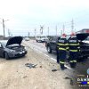 Coliziune puternică între două autoturisme, în Dâmbovița! O persoană a fost evaluată medical la fața locului