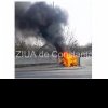 Autoturism in flacari dupa un impact violent pe Șoseaua de Centura a Municipiului Bucuresti (GALERIE FOTO+VIDEO)