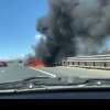 INCENDIU pe autostrada A10 Sebeș-Turda: Un autoturism a luat foc în zona localității Unirea