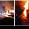 Un camion a ars ca o torță pe un drum din Cluj - VIDEO