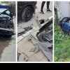 Coliziune teribilă pe strada Letea din Bacău: Mașină catapultată în zidul unui bloc în urma unui accident