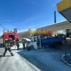 O autoutilitară a luat foc lângă benzinăria Petrom din apropierea bazarului din Suceava