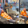 Clip viral cu un muncitor australian epuizat care a adormit pe scaunul dintr-o frizerie. După cât timp s-a trezit