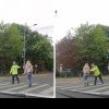 O femeie a traversat fără să respecte indicațiile polițistului. A fost amendată cu aproape 500 lei