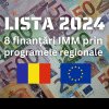 LISTA 2024: Granturi IMM în valoare totală de 420 milioane EUR- județele și perioadele de înscrieri online la finanțări europene din programele regionale