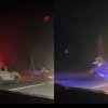 (video) Nu a văzut nici BMW-ul, nici maşina INSP: Un şofer a intrat în plină viteză într-un automobil tras pe dreapta de poliţişti, la Prepelița