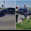 VIDEO: Accident pe DN 7, la intersecția cu drumul spre Cugir. Două mașini s-au lovit