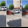 VIDEO: INCENDIU la Alba Iulia. O mașină a luat foc, pe bulevardul Transilvaniei. Pompierii intervin cu o autospecială