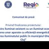 Comunicat de presă privind finalizarea proiectului: „Înlocuire iluminat existent cu un iluminat economic, prin utilizarea unor aparate cu eficiență energetică ridicată și extinderea iluminatului public în municipiul Gherla, jud. Cluj”