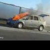 O mașină a luat foc la intrare în Cluj, de la ce a pornit incendiul – VIDEO