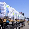 ALIMENTE FÂȘIA GAZA Camioanele cu făină din Programul Alimentar Mondial au intrat în Fâşia Gaza din portul Ashdod