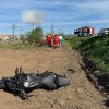 Accident grav în Gilău! A ”zburat” cu motocicleta de pe drum - FOTO