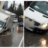 Camion ”scufundat” pe o stradă din Cluj-Napoca: ”S-a înmuiat asfaltul” - FOTO