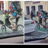 Scene amuzante în centrul Clujului? ”Bicicleta cu ataș frontal, ați mai văzut?” - VIDEO