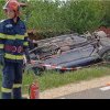 Accident teribil în Argeș, două persoane au murit pe loc după ce s-au răsturnat cu mașina