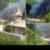 Incendiu de proporții în apropierea mănăstirii Voroneț. Mobilizare de amploare a pompierilor - VIDEO