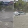 Furtuni puternice în Prahova. Mai multe mașini dintr-o localitate au fost luate de ape