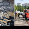(foto/video) O mașină, făcută scrum în service-ul auto care a ars în capitală: Ce a rămas din încăpere