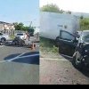 Accident cu trei mașini în Jucu. Un autoturism a căzut de pe platformă – VIDEO