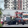 FOTO VIDEO: Accident la Alba Iulia, în zona Kaufland Cetate. Două autoturisme s-au lovit în intersecție