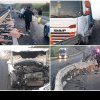 Accident pe autostrada Arad-Timișoara, în zona Șagu. Un camion a intrat în parapetul median, acroșând și o mașină