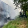Judetul Tulcea: Pompierii, in alerta - Remorca unui TIR a luat foc!