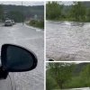 Atenție! Drum surpat înainte de camping-ul din Făget, Cluj! Circulați cu prudență pentru că șoseaua e acoperită de apă- FOTO VIDEO