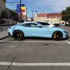 Bolid de aproape 300.000 de euro, parcat în centrul Clujului. Mașina Ferrari Roma, cu o culoare neobișnuită baby blue, a atras toate privirile- FOTO