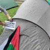 Mai mulți studenţi clujeni de la UBB Cluj și UTCN au ocupat curtea Facultăţii de Sociologie într-un protest pro-palestinian-FOTO
