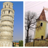 „Turnul din Pisa” - varianta din România. Clădirea se află într-o localitate din Ardeal: „Este un turn mai scund, dar are acel farmec”