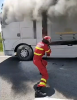 Un TIR a luat foc pe drumul Cluj-Oradea. Primii au ajuns la intervenție paramedicii, care au acționat cu stingătoarele până au venit pompierii- VIDEO